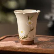 臺灣現貨手繪菊韻聞香杯個人專用功夫主人杯家用喝陶瓷品茗杯