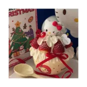 (店+)【Lequki Store】網紅陶瓷草莓蛋糕蘋果小狗裝飾聖誕節kt擺件HelloKitty蛋糕甜品碗陶瓷餐具