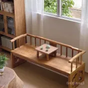 免運#榆木羅漢床新中式實木沙髮椅打坐禪意床榻小戶型侘寂風化老門闆 SOL9