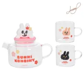 【蝦皮直營】Bunni Konbiny泡茶組 泡茶壺 玻璃茶壺 玻璃壺 茶具 茶杯 茶具組 茶壺組 玻璃杯