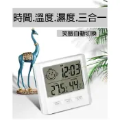 (店+)『溫度 濕度 時鐘 日期』笑臉溫度計 溫度計 濕度計 LCD時間 時鐘 日期