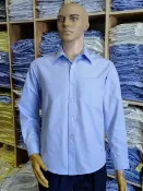 全球選品1館 生活百貨 比亞迪BYD管理人員男裝工作服斜紋淺藍長短袖男襯衫夏季工衣