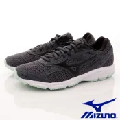MIZUNO美津濃〉〈飛織休閒慢跑鞋款180409灰黑綠(女段)23.5cm(零碼)
