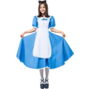 愛麗絲cosplay動漫女僕裝出口日本分碼藍色女傭服萬聖服 可愛女僕裝 女傭裝 連衣裙cos服黑白色女僕裝 蘿莉裝