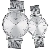 【TISSOT 天梭】Everytime 經典雋永 對錶 情人節 禮物(T1434101101100+T1432101101100)