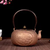 協貿國際日用品生活1館 京界臨大容量鑄銅壺煮茶壺 手工原色紫銅壺功夫茶具銅器泡茶壺