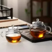 全球選品1館 生活百貨 迷你花茶壺耐熱玻璃手把壺小巨輪養生泡茶壺帶濾網功夫手把壺