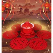 【大台北婚禮小物旗艦門市】現貨｜不織布雙囍字杯墊 婚禮小物 送客禮 姊妹禮 探房禮 桌墊 囍字杯墊 實體門市 快速出貨