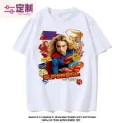  免運 超級少女超人T恤 男女短袖夏同款漫威裝週邊衣服 superman girl 夏季圓領T恤 休閒寬鬆上衣