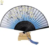 【國風漢服扇】6寸女扇 蘭花梅花一笑扇 古風扇子 折扇 金屬扇子 媽祖扇子 送同學朋友禮物 女士扇子 台灣出貨
