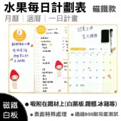 (店+)【WTB磁鐵白板】香檳色水果款 月份行事曆/月曆/週曆/一日計劃/橫式/直式  冰箱磁鐵白板
