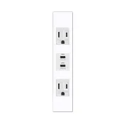 【易智快充】國際牌Panasonic省空間三孔面板－白色(50W USB快充插座+AC三孔安全插座*2)