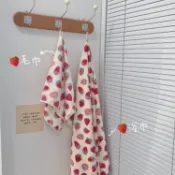 沐沐 🍑 【毛巾+浴巾】可愛草莓印花洗臉巾 浴室洗澡大毛巾 ins水果乾發浴巾 家用可穿可裹珊瑚絨浴巾女