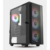 松聖 Mavoly PLUM-P206 黑色 ATX 下置 電腦機殼 內建四風扇 可關燈 開門式側玻璃