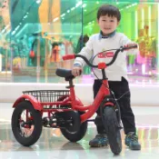 公司貨 最低價 免運 兒童三輪車2-4-8歲自行車腳踏車充氣輪胎男女孩單車兒童載購物籃