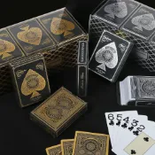 喜挖2店 【喜挖】德州撲克牌金邊銀邊塑膠撲克牌PVC大字撲克桌遊撲克牌創意