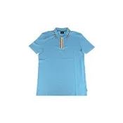 【Paul Smith】經典撞色條紋素面POLO衫(水藍)