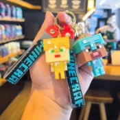 我的世界沙盒遊戲鑰匙圈吊飾鑰匙扣Minecraft情侶鑰匙生日禮物 幼兒園生日分享禮生日小禮物分享禮 娃娃機雜物批發娃娃