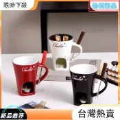 台灣巧克力鍋物杯150毫升陶瓷個人用奶油起司鍋附叉與蠟燭,便攜式杯適用於露營