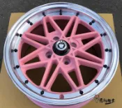 全新鋁圈 美國品牌 KONIG KN02 KN-02 15吋 4孔100 7J 亮粉紅色+拋光邊 唇 黑鉚釘