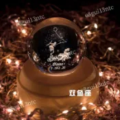十二星座旋轉八音盒 十二星座水晶球 音樂盒 雙子座 小眾 生日禮物 送女友 情人節禮物 聖誕禮物5.11
