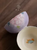全球選品1館 生活百貨 ♔高顏值手繪牡丹斗笠杯茶杯家用陶瓷功夫茶具喝茶杯品茗杯主人杯
