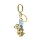 【FURLA 芙拉】FURLA精品金屬熊熊吊飾鑰匙圈(藍)