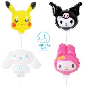 正版授權卡通造型鋁箔氣球手拿棒 Pokemon皮卡丘 三麗鷗大耳狗 酷洛米 Kitty 美樂蒂 帕恰狗 鯊魚寶寶單入組