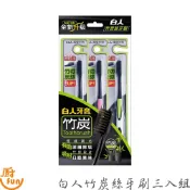 白人竹炭絲牙刷三入組 牙刷 牙刷組 白人牙刷 竹炭絲牙刷 軟毛牙刷 竹炭牙刷 白人牙刷三入組
