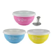 (店+)寶石牌 香醇不銹鋼兒童隔熱碗附湯匙塑膠蓋-1入(多色可選 兒童碗 彩色碗)