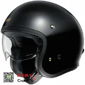 傳璽騎士部品【SHOEI J-O】珍珠黑｜素色系列｜復古帽｜內藏鏡片｜JO｜凱旋、哈雷、偉士牌、SB300、CB400