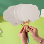 森日良品🔥手繪團扇材料包diy空白扇子繪畫扇古風兒童手工塗色加厚宣紙扇