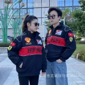台灣出貨F1刺繡賽車服美式潮酷嘻哈法拉利夾剋外套棒球飛行服休閒時尚1204