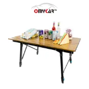 【OMyCar】戶外露營木紋鋁合金蛋捲桌 (露營桌 摺疊桌 收納桌 野餐)