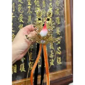 【靜福緣】精品台灣手工『銅製水鑽太子束冠 (金黑鑽)』1尺3神尊戴中壇元帥三太子神明帽神明冠太子束冠