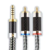 發燒級4.4轉雙蓮花2RCA【M150】HiFi 單晶銅鍍銀 4.4mm平衡一分二音頻線 RCA 雙蓮花 4.4mm