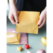 台灣出貨 歐思麥烘焙 金紙巧克力錫紙包裝糖紙鋁箔金箔彩色芝麻丸棒棒糖果100張（忆）