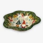 【波蘭陶】SOLO歐洲家居 正版原裝 波蘭原廠手繪 Kalich 12CM 花型深盤 點心碗 調味盤 小菜碟 聖誕精靈系列