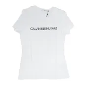 【BreezeOnline 微風精品線上】Calvin Klein JEANS 女版修身短袖T-shirt上衣 白色L號 J20J207879 112白L