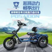 波斯頓三輪自行車鋁合金成人男女郊游出行電動助力老人買菜代步車（廠商直發咨詢運）