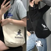 台現出貨 Kangol 帆布包 袋鼠包 托特包 單肩斜挎包 休閒 側肩背包 手提包 百搭款 男女同款 韓國背包