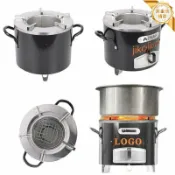 huangjinlang 【多功能柴火爐】不鏽鋼柴火灶 戶外野營爐 露營炊具 非洲爐 家用柴火爐 燒柴爐 野炊爐具 高效節能 防風設計 摺疊便攜