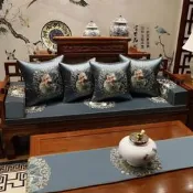 『開心樂購』紅木沙發坐墊新中式古典實木家具椅子墊子羅漢床墊子五件濤圈椅墊