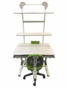 【全新家具推薦】二手家電推薦 宏品2手家具 E11511*白色成長型書桌+椅*辦公桌 辦公椅 書桌椅 仿古桌椅 木製沙發