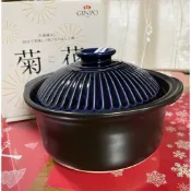 日本萬古燒 Ginpo銀峯 二重蓋 5合炊飯鍋 燉煮砂鍋 土鍋 陶鍋 2.6L 5杯藍色/綠色
