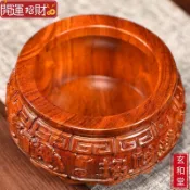 💰玄和緣堂💰實木聚寶盆擺件工藝品花梨木雕刻香爐木製家用店鋪客廳招財裝飾品0904 招財進寶 風生水起 招財流水