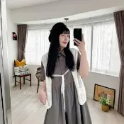 【Want-Meow】90公斤可穿/大胸可日系精緻蕾絲背心多層次穿搭綁帶背心(大碼上衣/大碼/大尺碼/背心)