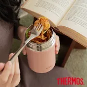 THERMOS膳魔師 不鏽鋼真空食物燜燒罐0.5L-夕霧粉(JBN-501-DP)