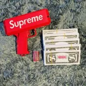 Supreme噴錢槍鈔票槍美金槍吐錢抖音網紅槍婚禮派對道具生日禮物