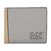 【Michael Kors】COOPER牛皮簍空LOGO男款零錢袋短夾(灰)